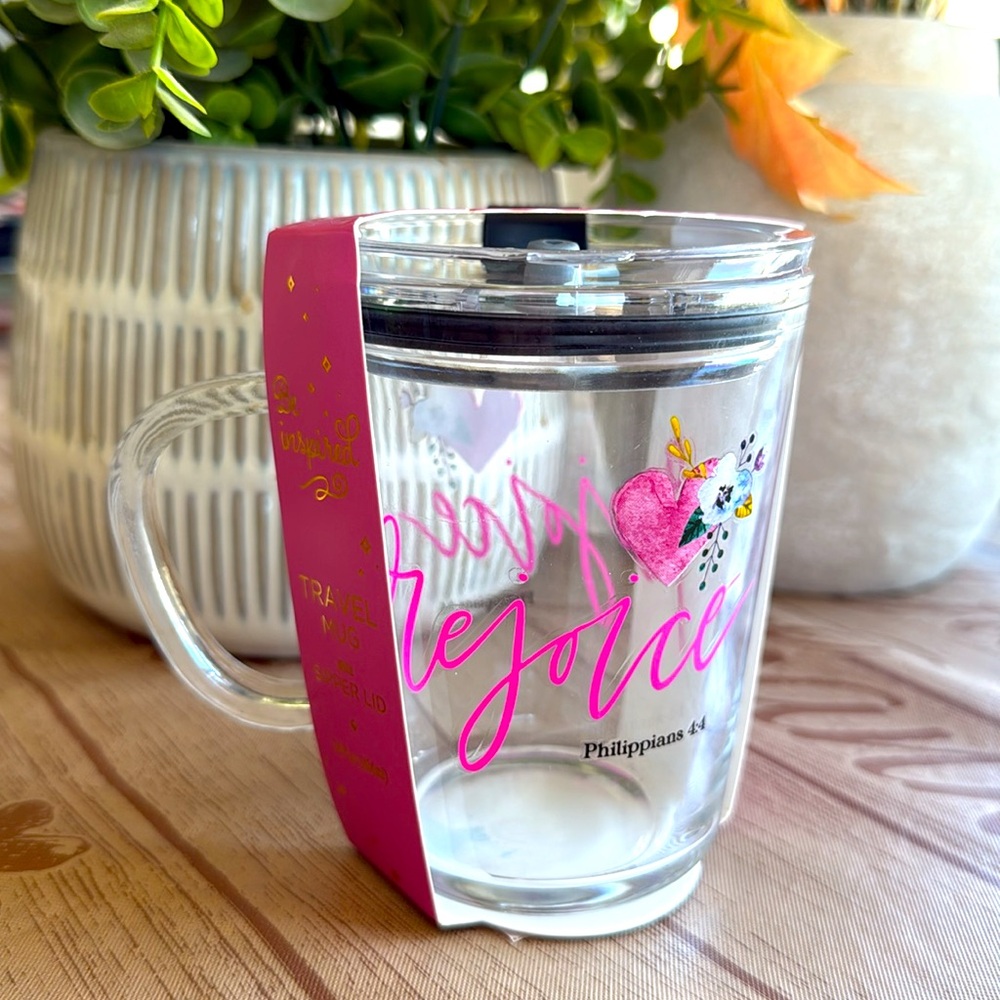✨NWT Philippians 4:4 Travel Mug🩷